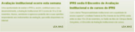 Arte com dois blocos de notícias embaçados, mostrando somente o texto “Leia Mais” no final de cada bloco.
